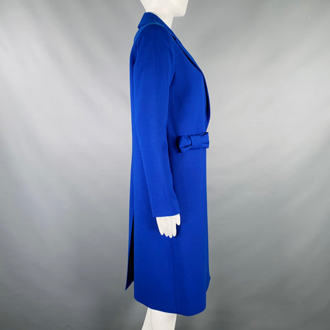 SMYTHE Size 4 Cobalt Blue Polyester Bows Single Snap Coat