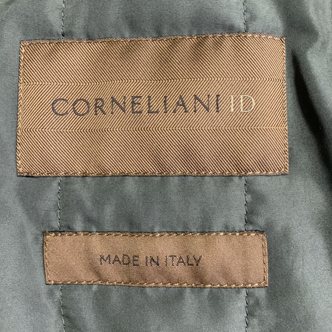 CORNELIANI Size M Navy Twill Virgin Wool Car Coat