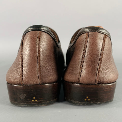 BAUDOIN & LANGE Size 9 Stride Brown Black Leather Slip On Loafers