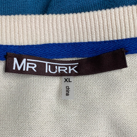 MR TURK Size XL Multi Color Stripe Cotton Modal Crew Neck Pullover