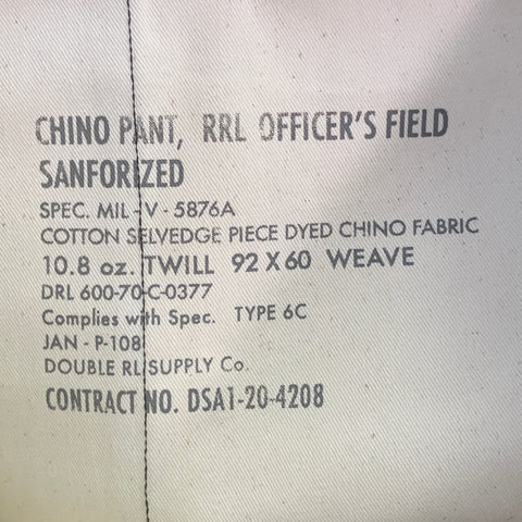 Pantalon droit décontracté en sergé de coton selvedge gris noir RRL by RALPH LAUREN Taille 36 à braguette boutonnée