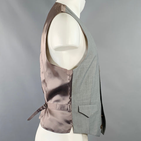 MAISON MARTIN MARGIELA Size 40 Heather Grey Taupe V-Neck Formal Vest
