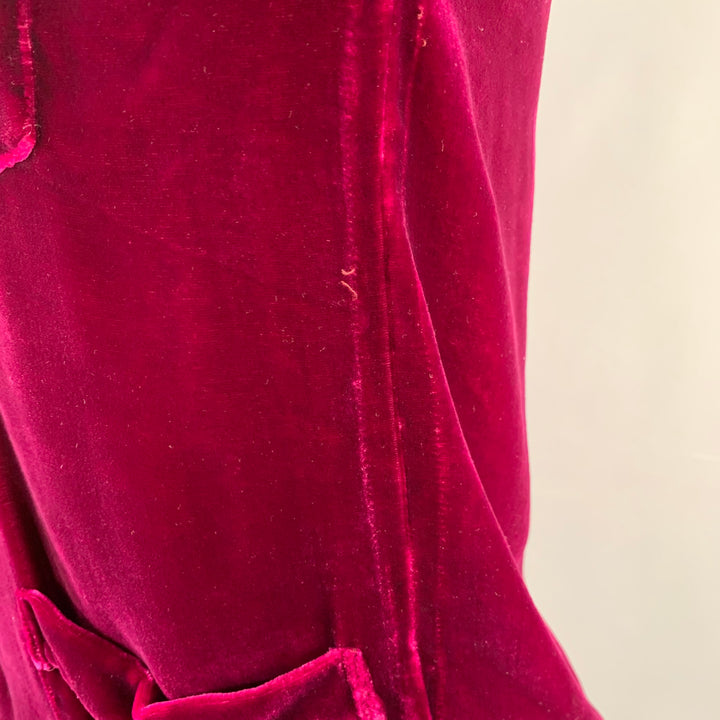 DRIES VAN NOTEN Size 38 Purple Fuchsia Velvet Long Sleeve Shirt