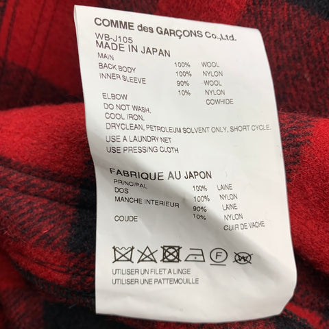 JUNYA WATANABE x FILSON Size XXL Red Black Buffalo Plaid Wool Jacket