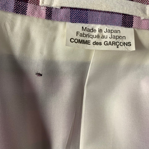 COMME des GARCONS HOMME PLUS AD2018 Chest Size L Purple Multi Color Cotton Plaid Sport Coat