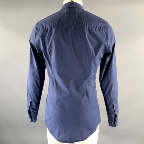 MAISON MARGIELA Size M Navy Cotton Button Down Long Sleeve Shirt