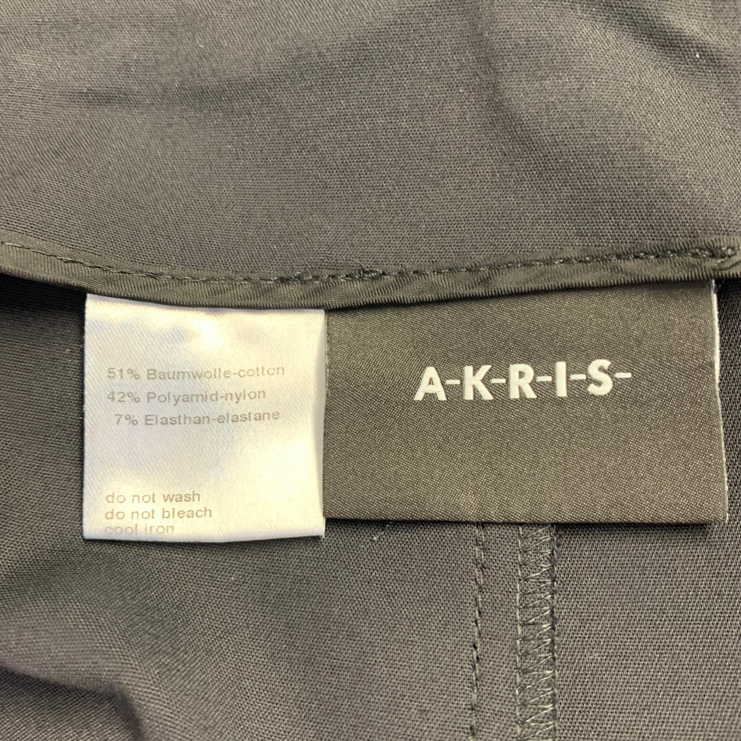AKRIS Size 12 Black Cotton Blend Side Zipper Dress Pants