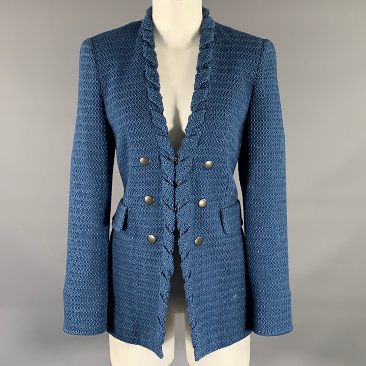 AKRIS Size M Blue Knit Sport Coat