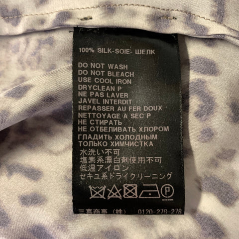 HAIDER ACKERMANN Size S Grey Tan Leopard  Print Silk Robe Cardigan
