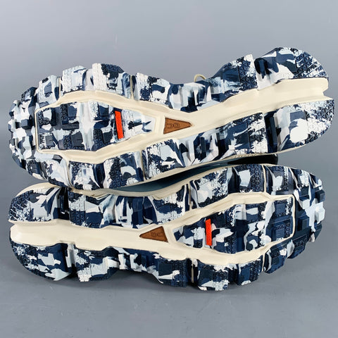 ON RUNNING x LOEWE Size 11 Blue Cream Ombre Coated Canvas Sneakers