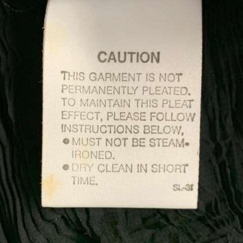 ISSEY MIYAKE Size XS Black Polyester Wrinkled Pencil Midi Skirt