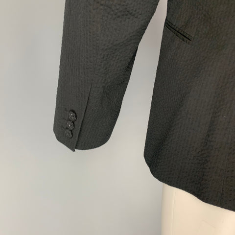 SPENCER HART Size 40 Navy Seersucker Cotton Shawl Collar Sport Coat