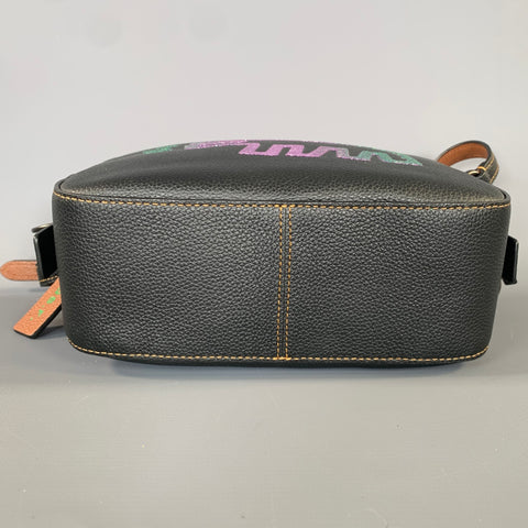 COACH SS2018 Black Brown Metallic Leather Shoulder Bag