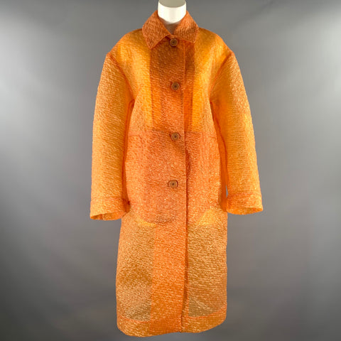 DRIES VAN NOTEN Size S Orange Polyester Polyamide Jacket Trench Coat