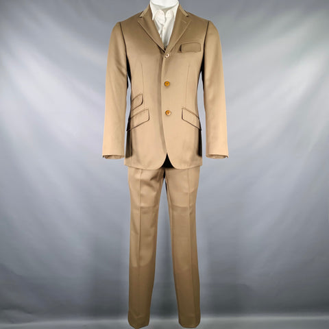 PHINEAS COLE Size 38 Tan Three Piece Notch Lapel Suit