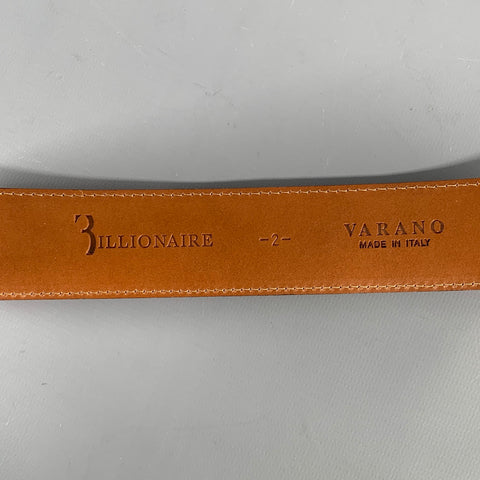 BILLIONAIRE COUTURE Size 40 Pink Textured Lizard Leather Belt