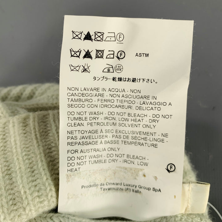 JIL SANDER Green Mint Ribbed Cashmere Knit Beanie Hat