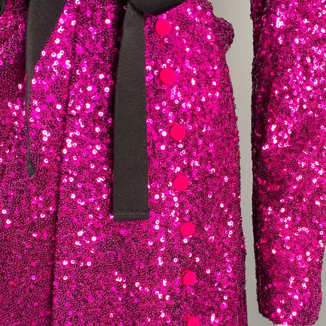 PRABAL GURUNG Size 6 Purple Polyester Sequined Open Back Dress