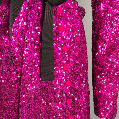 PRABAL GURUNG Size 6 Purple Polyester Sequined Open Back Dress