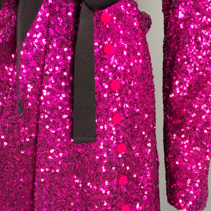 PRABAL GURUNG Size 6 Purple Polyester Sequined Open Back Dress