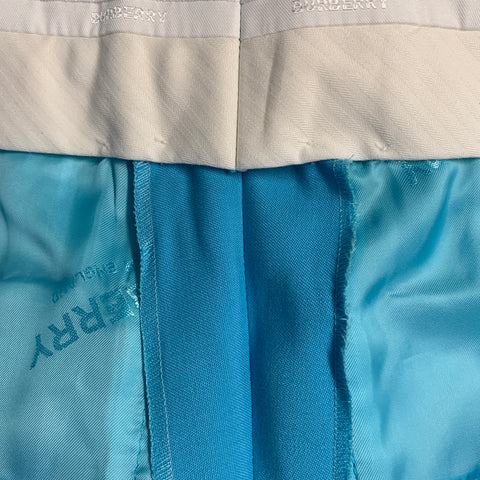BURBERRY Size 38 Aqua Wool Peak Lapel Double Breasted Suit