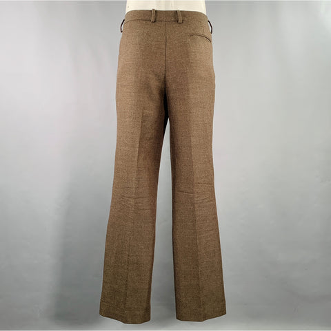 MAISON MARTIN MARGIELA Size 36 Brown Twill Wool Flat Front Dress Pants