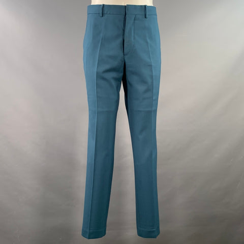 MARNI Size 40 Blue Grey Stripe Wool Zip Up Tracksuit