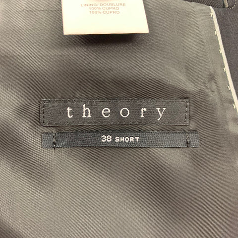 THEORY Size 38 Short Black Wool Notch Lapel Sport Coat