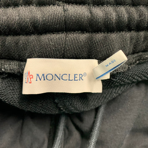 MONCLER Size M Black Cotton Blend Drawstring Shorts