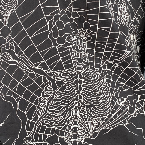 COMME des GARCONS BLACK MARKET Size XL Black White Skeleton Cotton Long Sleeve Shirt