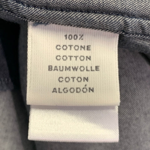 BAGUTTA Size S Grey Cotton Spread Collar Slim Fit Long Sleeve Shirt