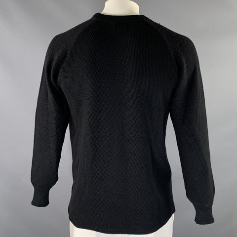 STEVENSON OVERALL CO. Pull thermique en laine côtelée noir, Taille XL