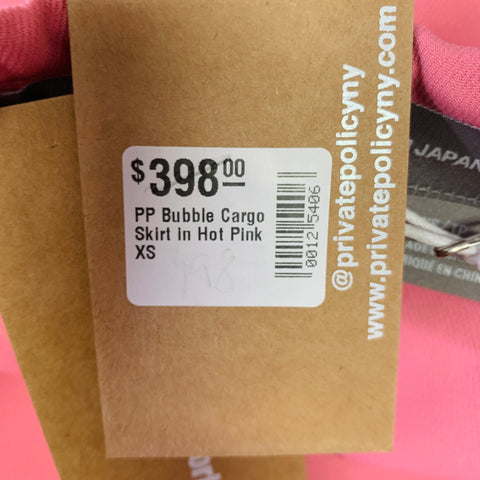 PRIVATE POLICY Size XS Pink Polyester Bubble Cargo Skirt