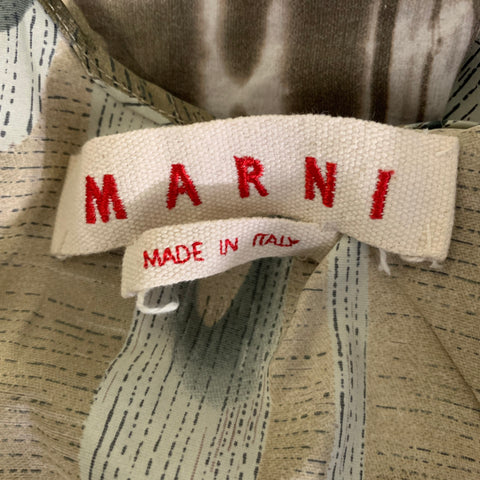 MARNI Size S Brown White Cotton Tie Dye Tank Casual Top