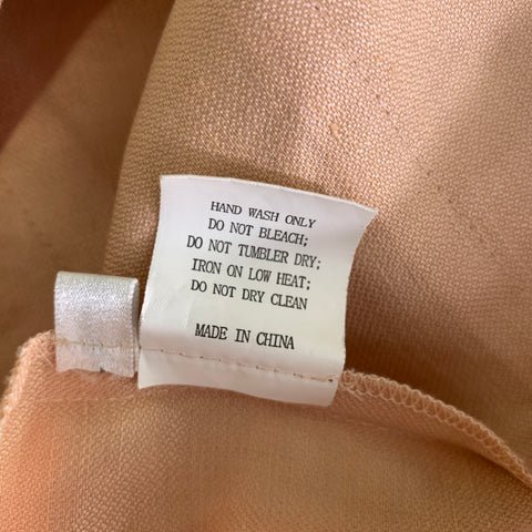 THOR & NEMA Size S Peach Silk  Linen Mini Skirt