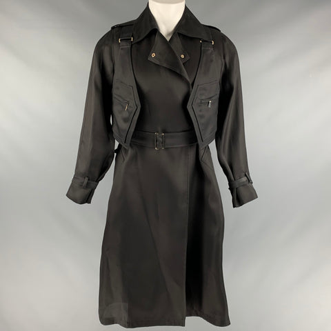 MAX MARA Taille 8 Manteau en mélange d'acétate noir