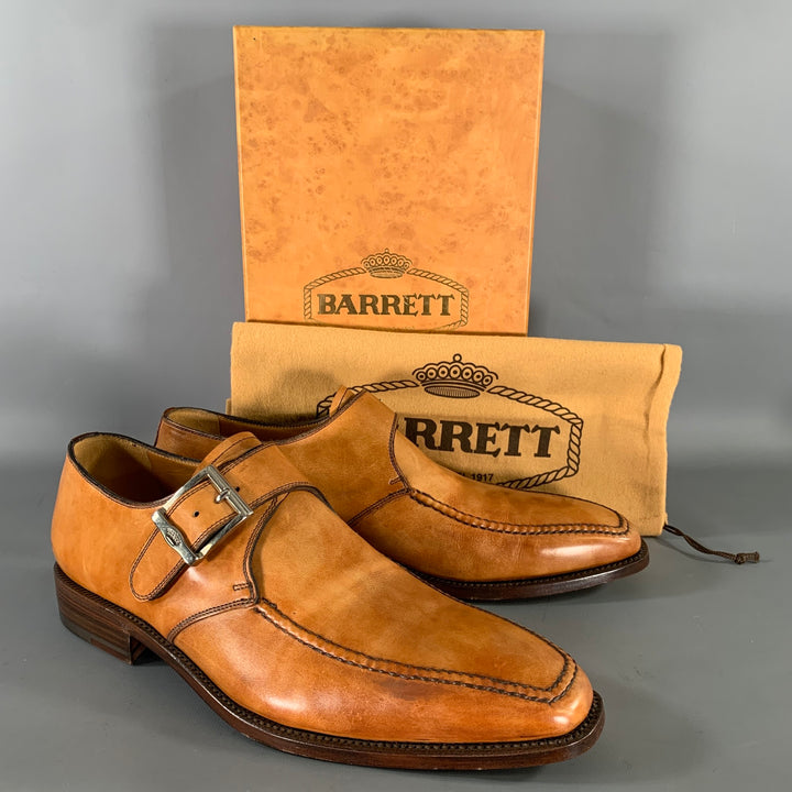 BARRETT Size 9.5 Tan Brown Leather Monk Strap Loafers