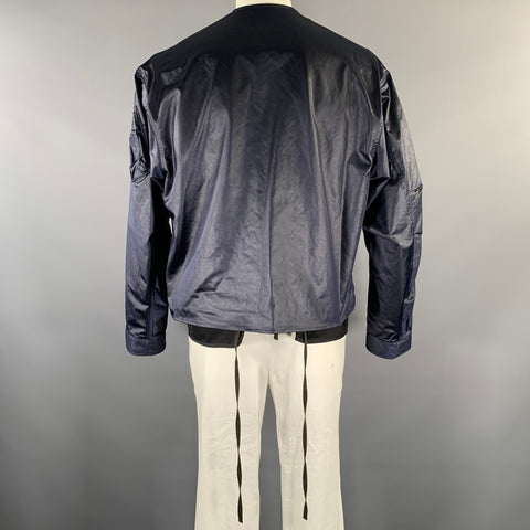 MEANSWHILE Size L Navy Black Polyester Cotton Nylon Reversible Jacket