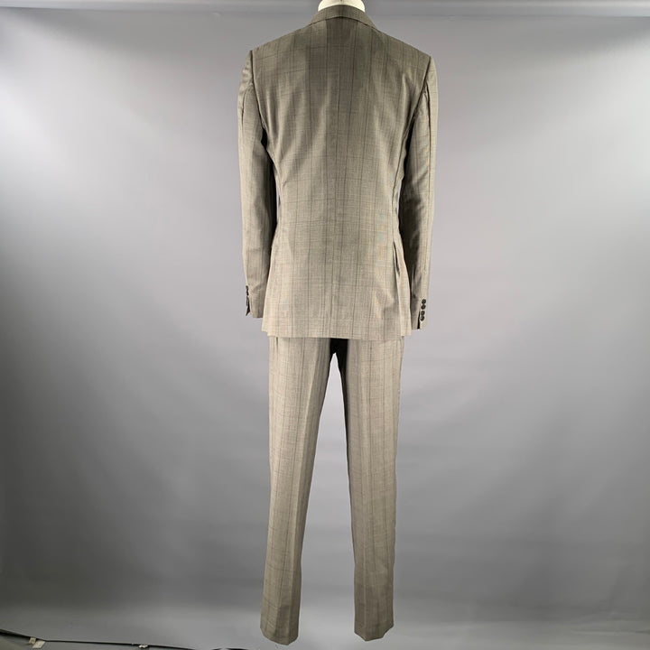 ERMENEGILDO ZEGNA Size 42 Grey Glenn Plaid Wool Blend Suit