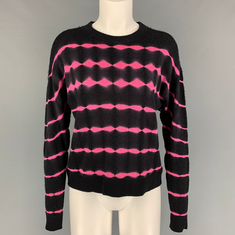 ALICE + OLIVIA Size XS/S Black Pink Cashmere Tie Dye Stretch Blend Pullover