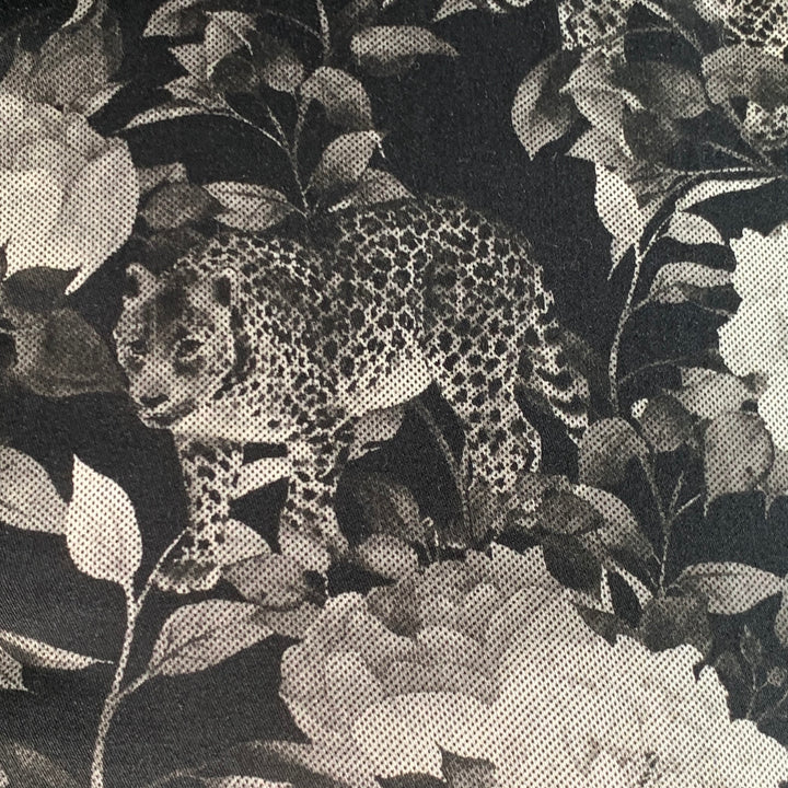 TED BAKER Size XS Stylo Black Grey Floral Leopards Cotton Spread Collar Long Sleeve Shirt