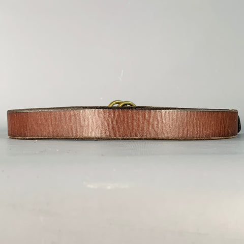 POLO by RALPH LAUREN Vintage Size S Brown Leather Double Ring Belt