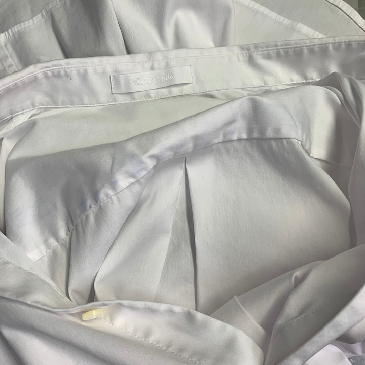 HELMUT LANG Size M White Cotton Blend Button Up Long Sleeve Shirt