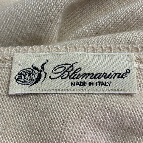 BLUMARINE Size 6 Beige Multi Color Rayon Cashmere Blend Beaded Cardigan Set