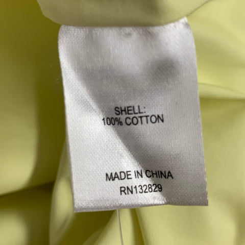 L'ACADEMIE Size S Yellow Cotton Padded Shoulders Button Up Dress Top