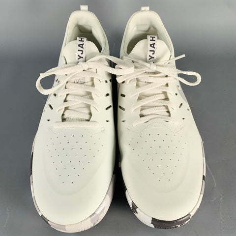 NIKE Size 11 NYJAH Free Premium SB Grey Black White Leather Rubber Sole Sneakers