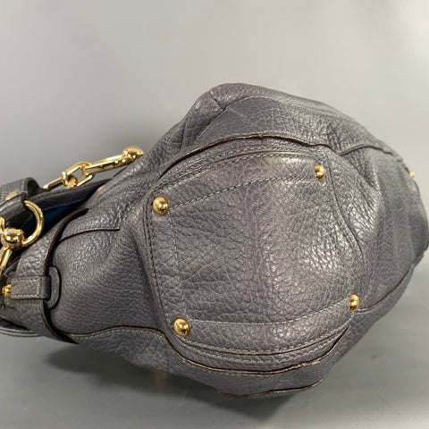 COACH Grey Pebble Grain Leather Handbag & Leather Goods