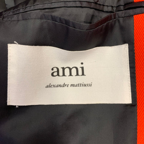 AMI by ALEXANDRE MATTIUSSI Size 38 Orange Textured Twill Coat