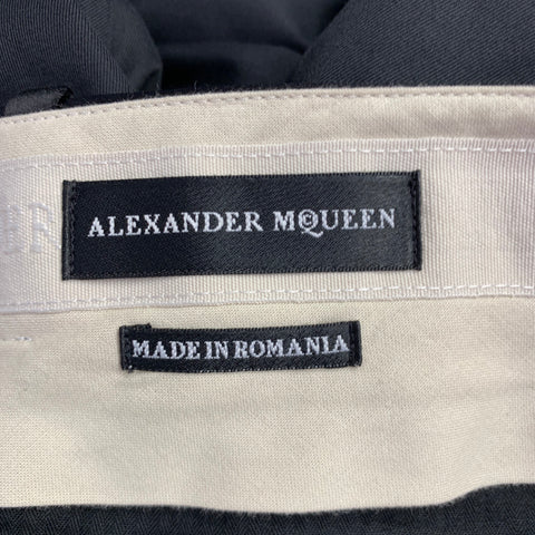 ALEXANDER MCQUEEN Size 32 Black Cotton Tuxedo Dress Pants