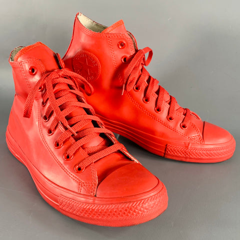 CONVERSE Size 9.5 Red Rubber High Top Sneakers